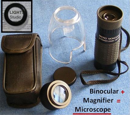 Magnifier, Loupe, Monocular, Microscope Combo